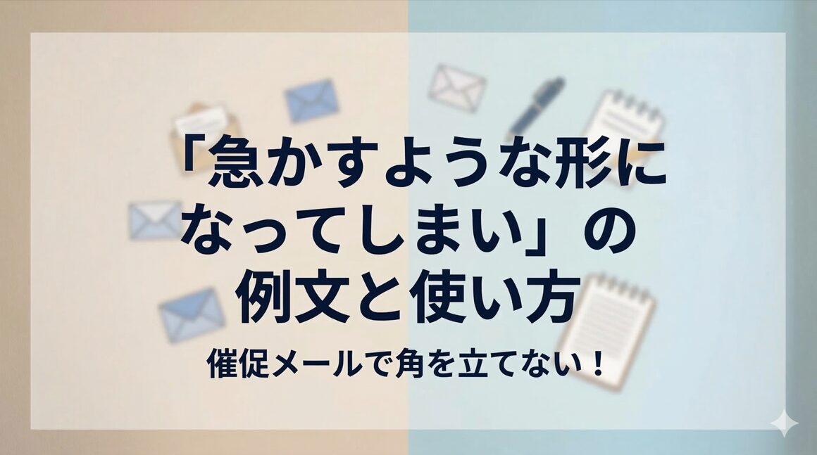 「急かすような形になってしまい」の例文と使い方