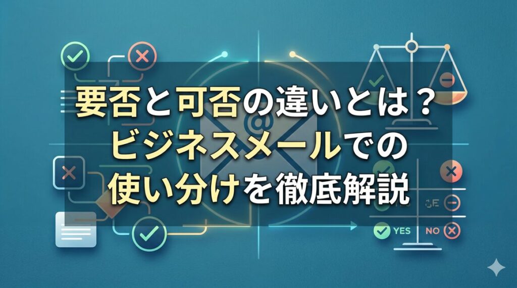 要否と可否の違いとは？ビジネスメールでの使い分けを徹底解説