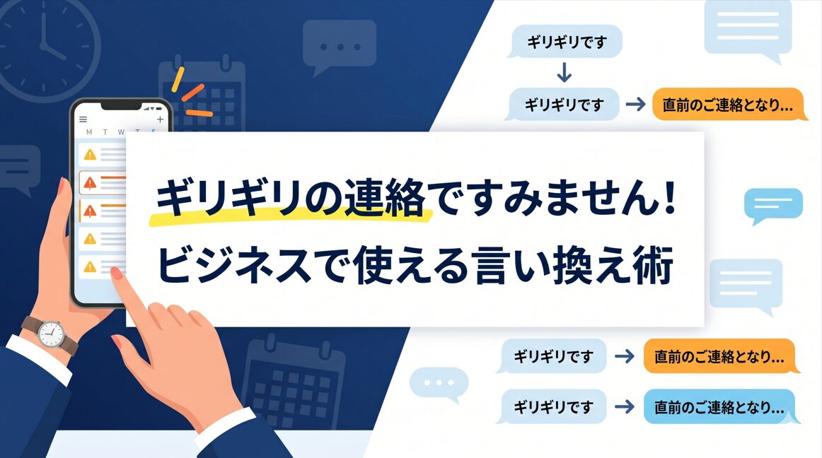 ギリギリの連絡ですみません！ビジネスで使える言い換え術