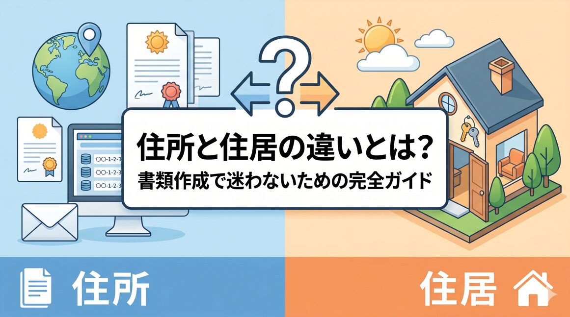 住所と住居の違いとは？書類作成で迷わないための完全ガイド