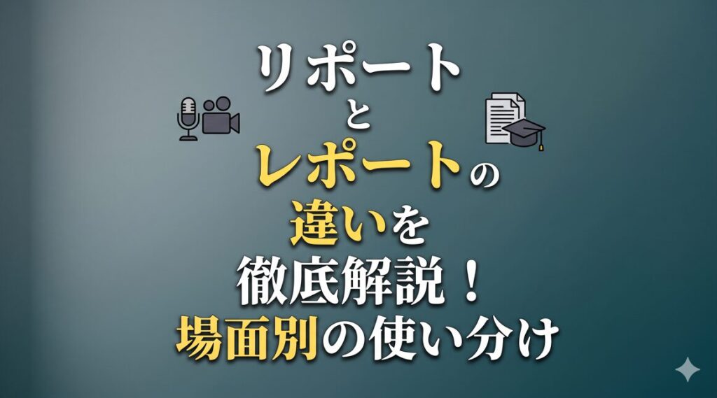 リポートとレポートの違いを徹底解説！場面別の使い分け