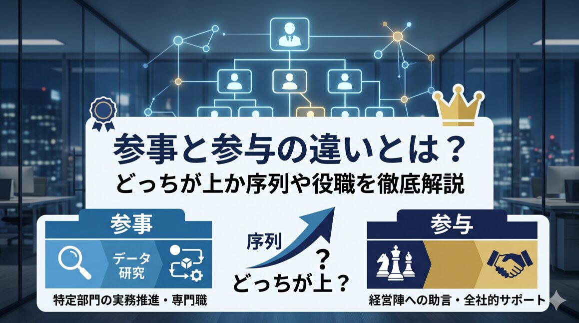 参事と参与の違いとは？どっちが上か序列や役職を徹底解説