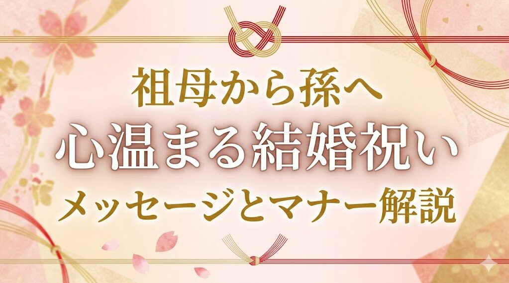 心温まる祖母から孫への結婚祝いメッセージとマナー解説