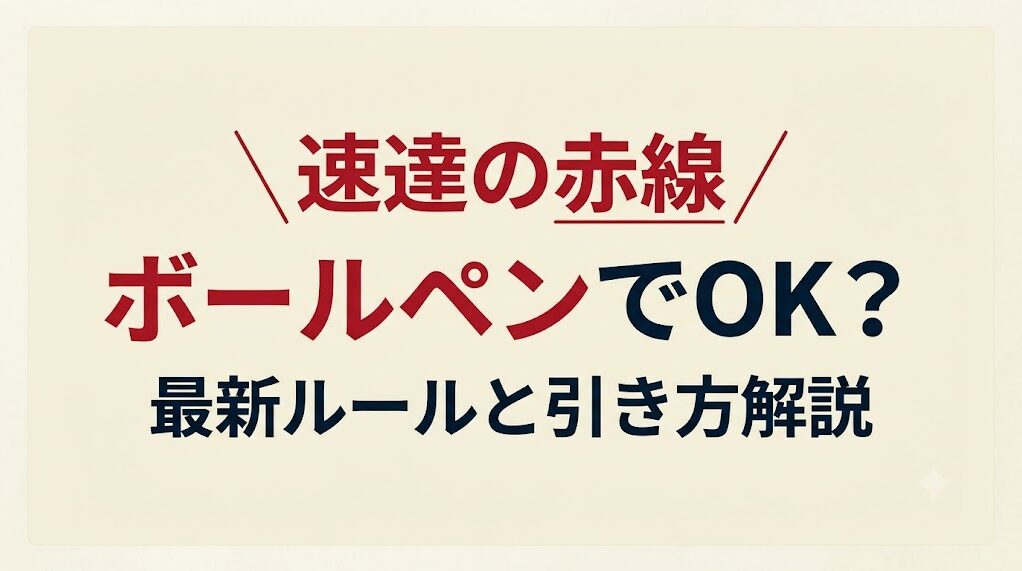 速達赤線ボールペンでOK？規定や引き方と最新ルールを徹底解説